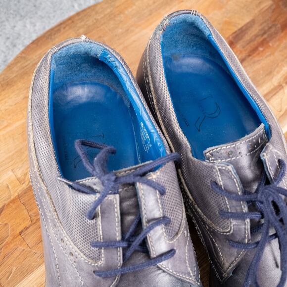 Jose Real Florence Men Size 41 (US 8.5) Wingtip Oxford Black/Bluish Gray Italy - Picture 6 of 7